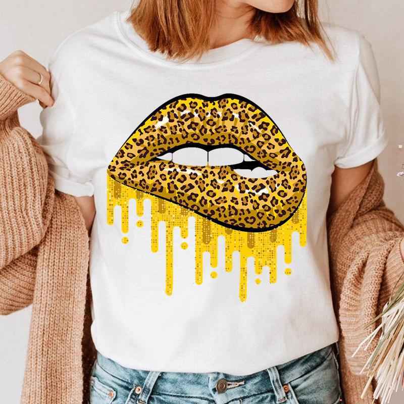 Fashion Printing Creative Color Lip Print Short Sleeve - VEX CLUB HOUSE