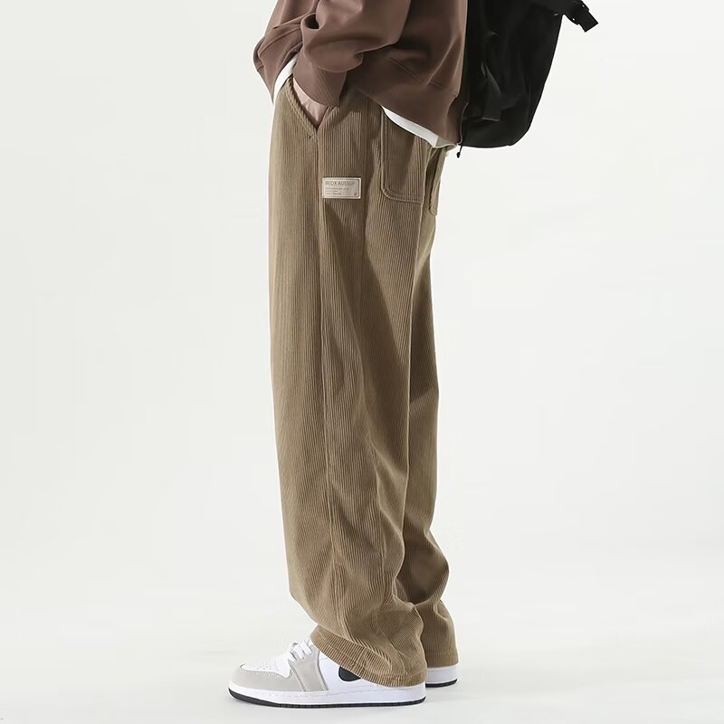 Autumn And Winter Lights Men's American Casual Pants High Street Fashion Brand Straight Flow Wide Leg Long - VEX CLUB HOUSE
