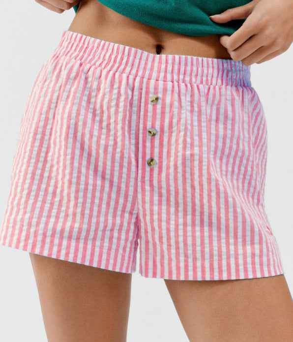 Striped Plaid Leisure Commute Shorts For Women - VEX CLUB HOUSE