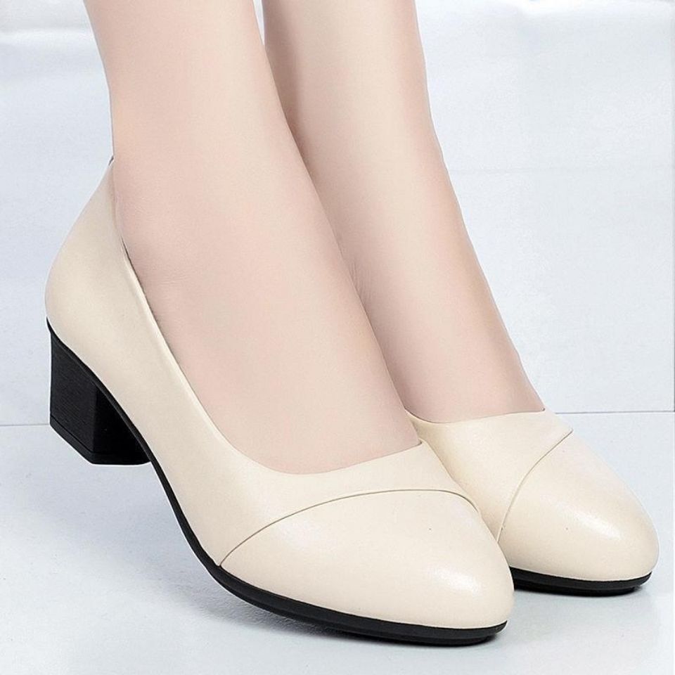 Female Low Heel Soft Bottom Comfortable And Non-slip Fashion Leather Shoes - VEX CLUB HOUSE
